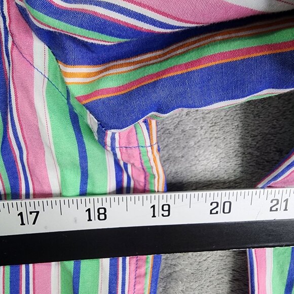 Mens Chaps Multicolor Striped Shirt Long Sleeve Button Down 100% Cotton Size M - Picture 5 of 8